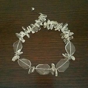 Natural Quartz Stone clear necklace